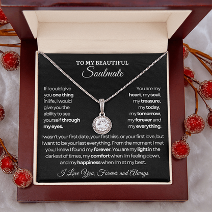 To My Soulmate Necklace - Eternal Love Necklace - Love You Forever Message Card Gift