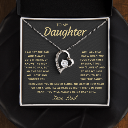 Always Right There In Your Heart - Necklace for Daughter from Dad