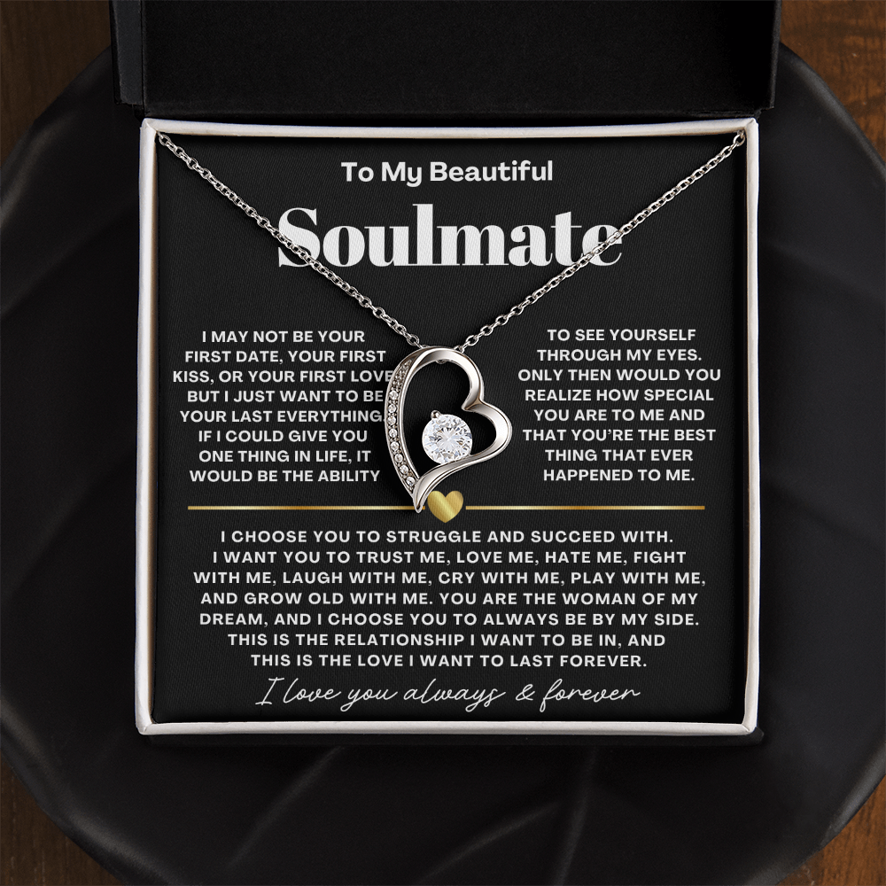 To My Soulmate Necklace - Love Heart Necklace - I Choose You