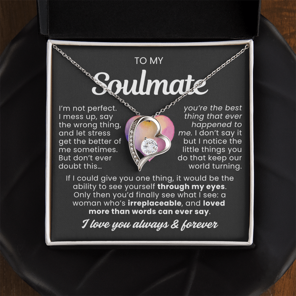 To My Soulmate - Love Heart Necklace -  Best Thing Message Card Gift from Husband