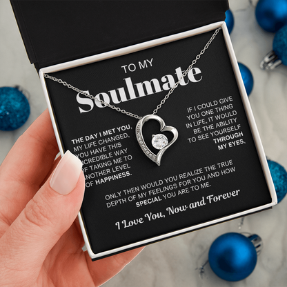 To My Soulmate - Love Heart Necklace -  You Are Special To Me Message Card Gift