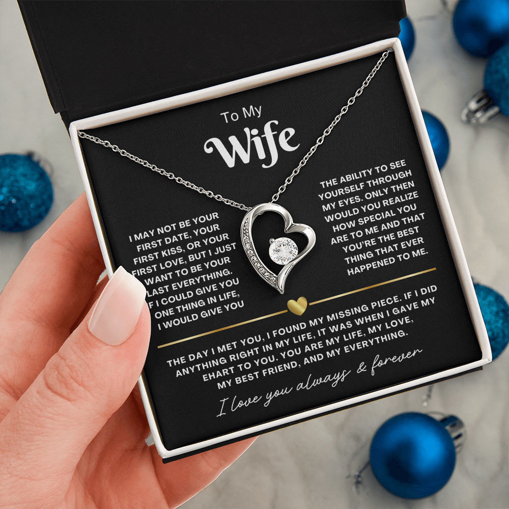 To My Wife - Love Heart Necklace - You Are My Everything Valentine's Day Gift
