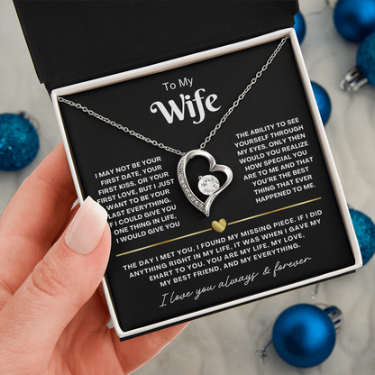 To My Wife - Love Heart Necklace - You Are My Everything Valentine's Day Gift