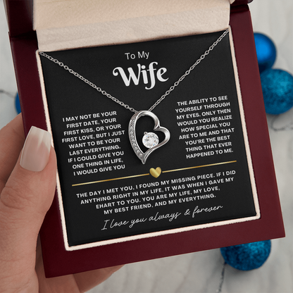 To My Wife - Love Heart Necklace - You Are My Everything Valentine's Day Gift