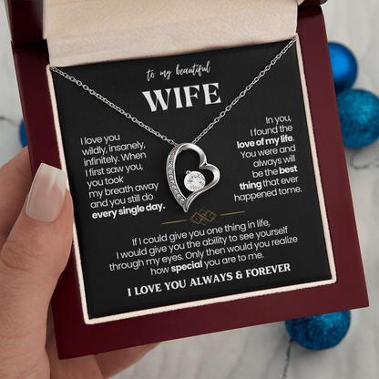 To My Wife - Love Heart Necklace - Love You Always Gift