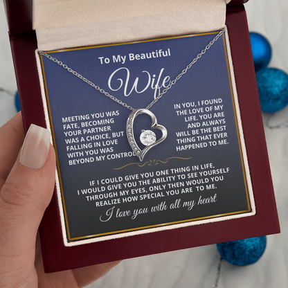 To My Wife - Love Heart Necklace - You Are Special Valentine's Day Gift