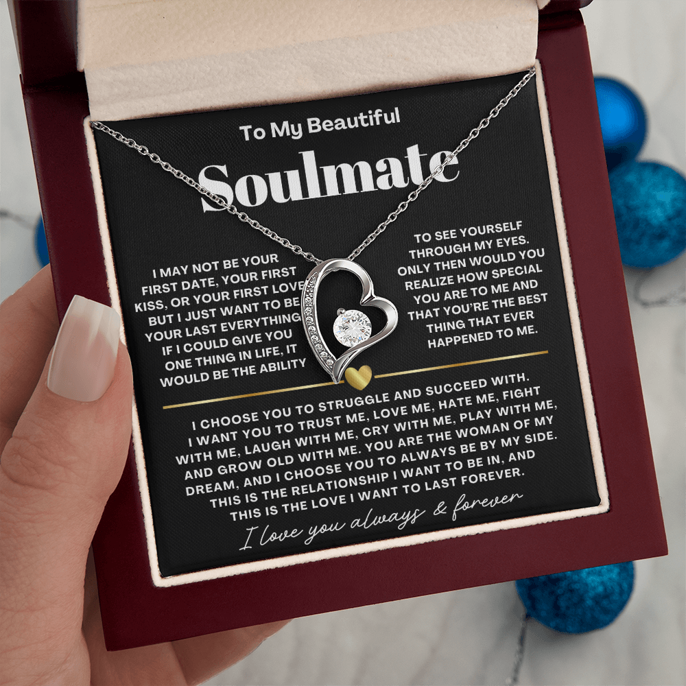 To My Soulmate Necklace - Love Heart Necklace - I Choose You