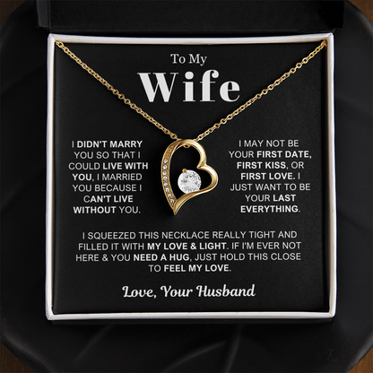 To My Wife - Love Heart Necklace - Feel My Love Valentine's Day Gift