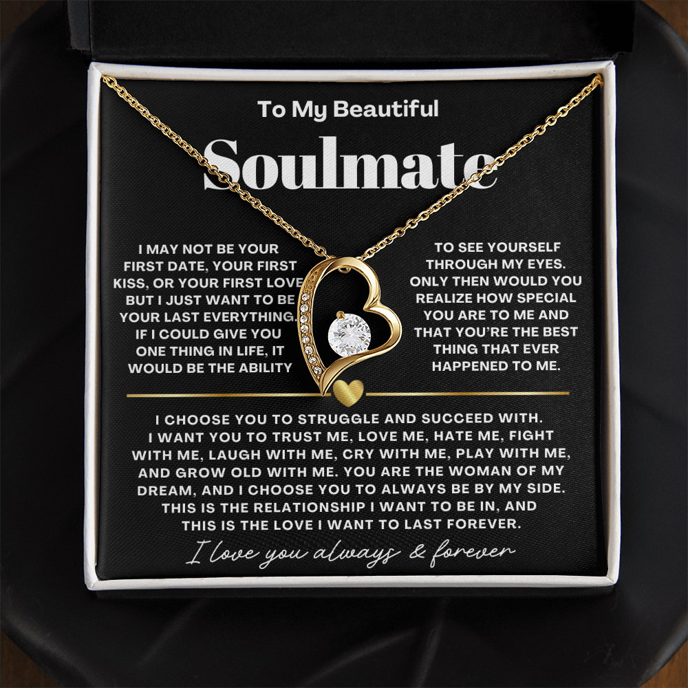 To My Soulmate Necklace - Love Heart Necklace - I Choose You
