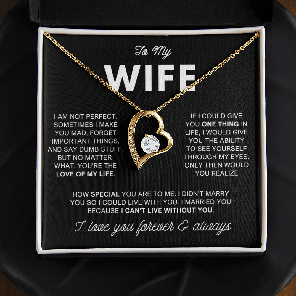 To My Wife - Love Heart Necklace - Love of My Life Valentine's Day Gift