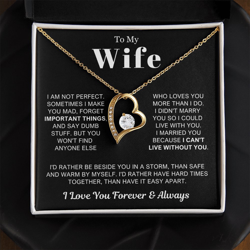 To My Soulmate - Love Heart Necklace - Can't Live Without You Valentine's Day Gift
