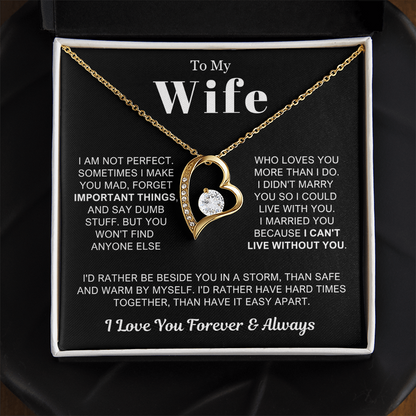 To My Soulmate - Love Heart Necklace - Can't Live Without You Valentine's Day Gift