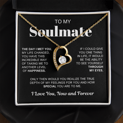To My Soulmate - Love Heart Necklace -  You Are Special To Me Message Card Gift