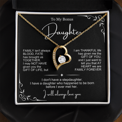 We Are Family At Heart - Necklace Gift for Bonus Daughter