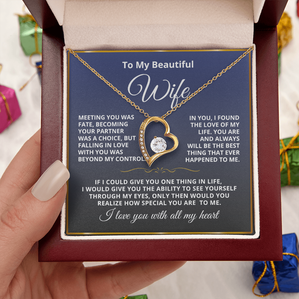 To My Wife - Love Heart Necklace - You Are Special Valentine's Day Gift