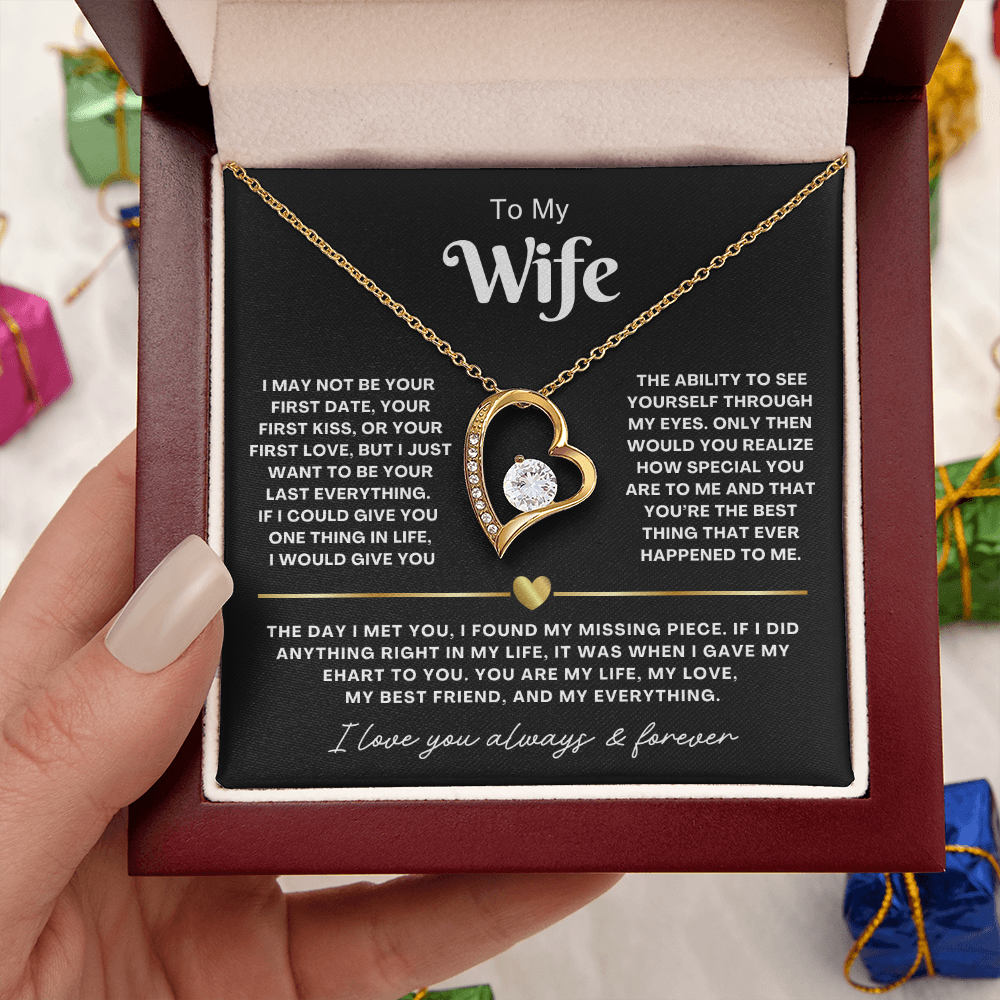 To My Wife - Love Heart Necklace - You Are My Everything Valentine's Day Gift
