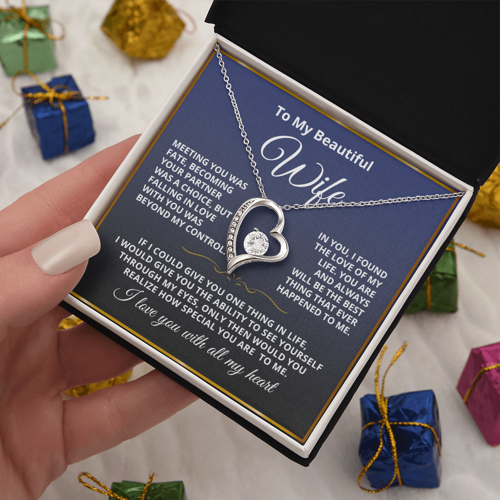 To My Wife - Love Heart Necklace - You Are Special Valentine's Day Gift