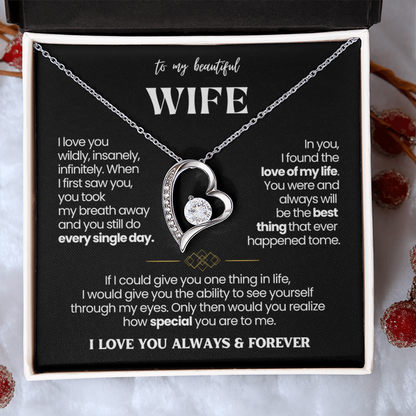 To My Wife - Love Heart Necklace - Love You Always Gift