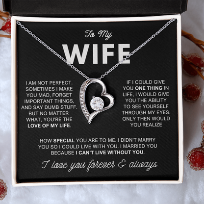 To My Wife - Love Heart Necklace - Love of My Life Valentine's Day Gift