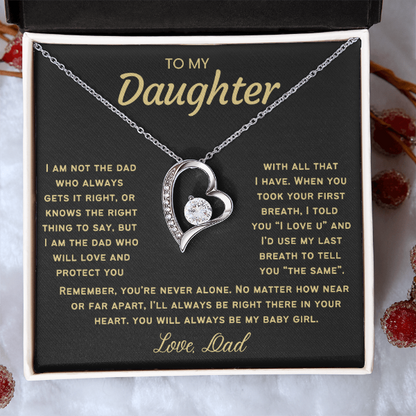 Always Right There In Your Heart - Necklace for Daughter from Dad