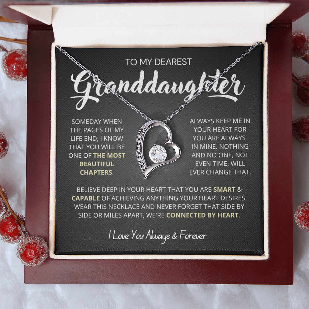 To My Granddaughter - Love Heart Necklace - You Are the Most Beautiful Chapter Gift