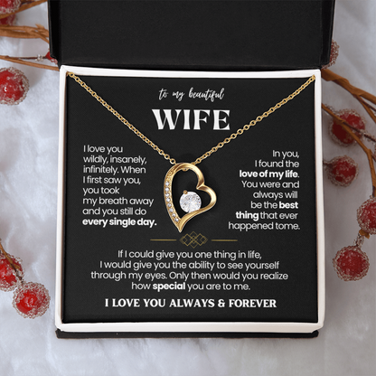 To My Wife - Love Heart Necklace - Love You Always Gift