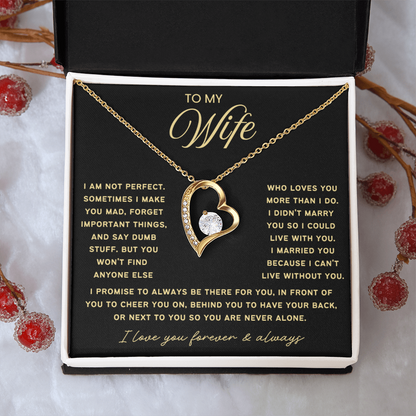 To My Wife - Love Heart Necklace - I Choose You Valentine's Day Gift