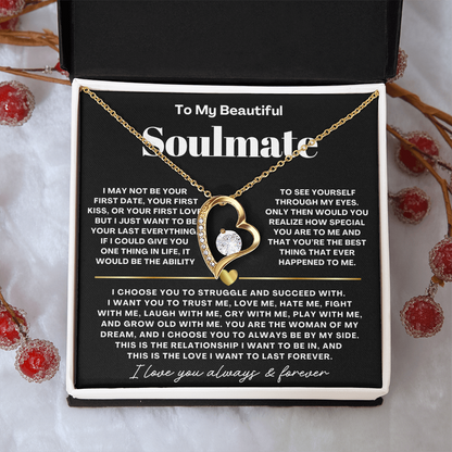 To My Soulmate Necklace - Love Heart Necklace - I Choose You