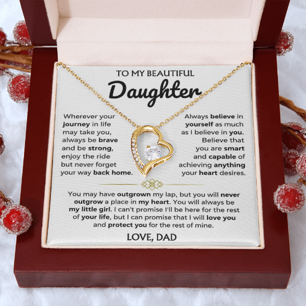 Never Forget Your Way Back Home - Necklace Gift for Daughter from Dad