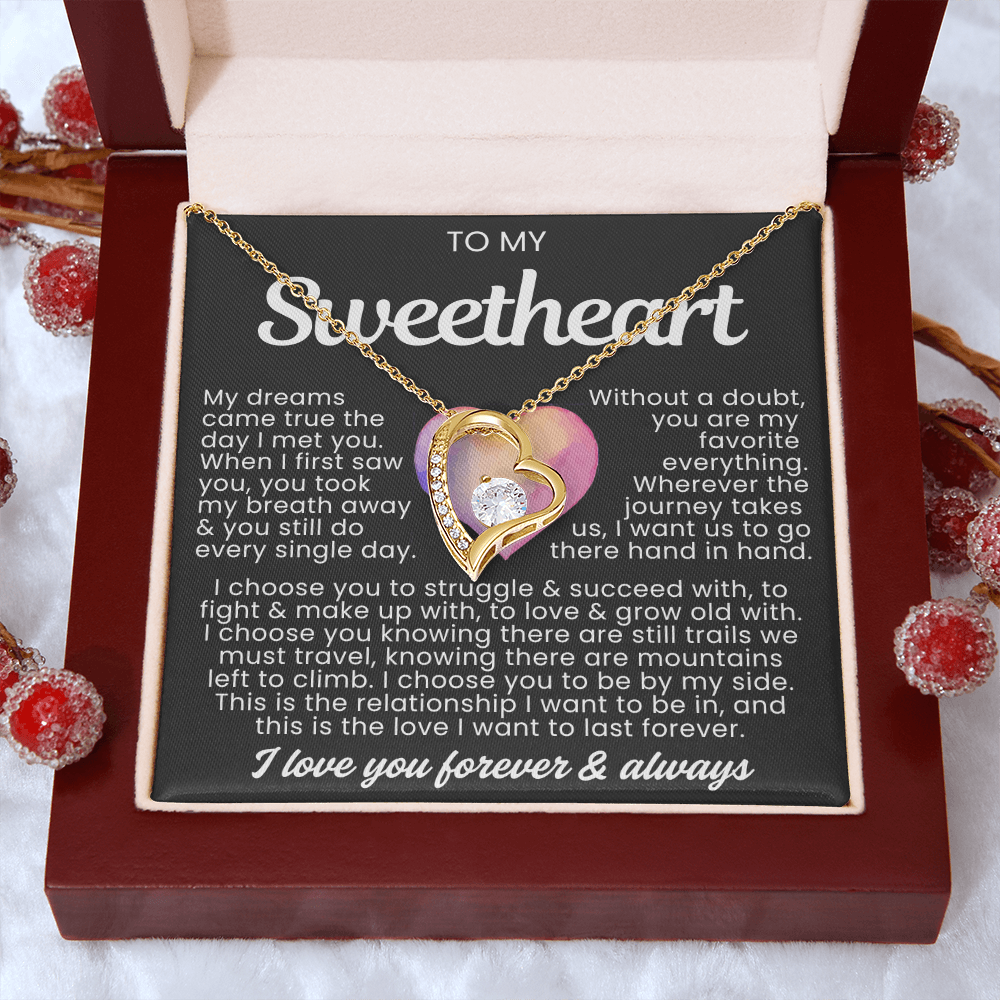 To My Sweetheart Necklace - Love Heart Necklace - I Choose You Gift from Husband