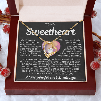 To My Sweetheart Necklace - Love Heart Necklace - I Choose You Gift from Husband
