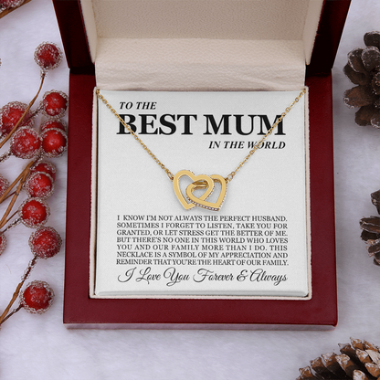 To My Wife - Linked Hearts Necklace - Heart of the Family Valentine's Day Gift