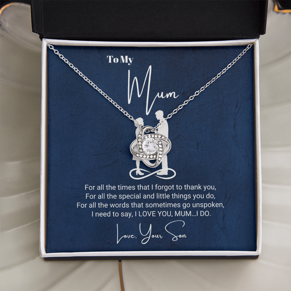 To My Mother - Love Knot Necklace - Life Is Better With You Message Card Gift