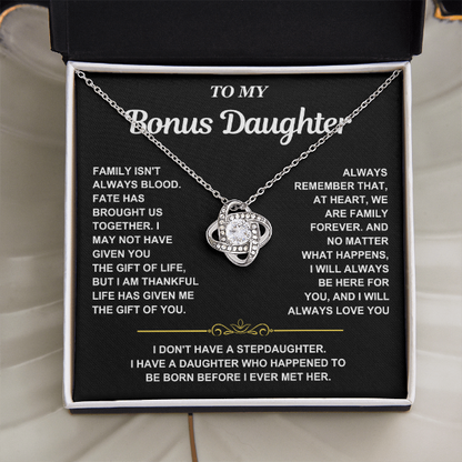 At Heart We Are Family Forever  - Necklace Gift for Bonus Daughter