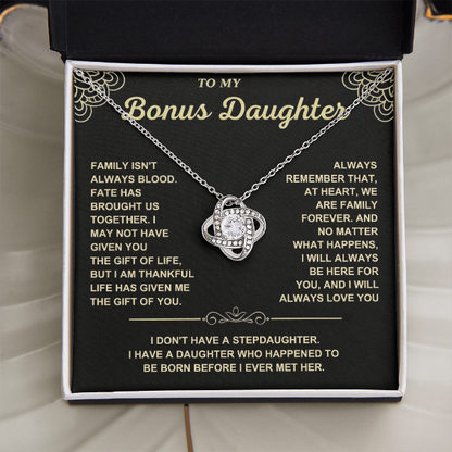 At Heart We Are Family Forever  - Necklace Gift for Bonus Daughter