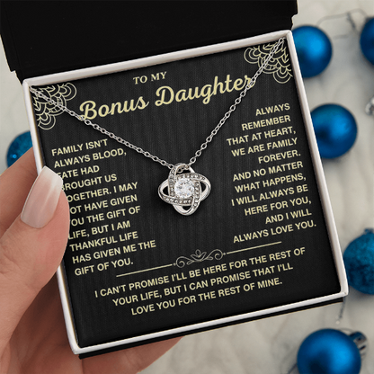 At Heart We Are Family Forever  - Necklace Gift for Bonus Daughter