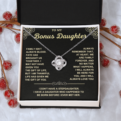 At Heart We Are Family Forever  - Necklace Gift for Bonus Daughter