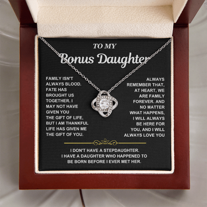 At Heart We Are Family Forever  - Necklace Gift for Bonus Daughter