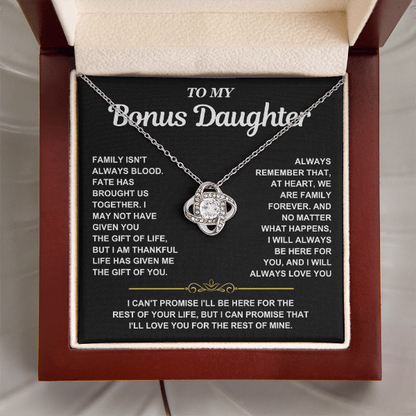 At Heart We Are Family Forever  - Necklace Gift for Bonus Daughter