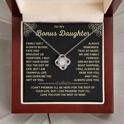 At Heart We Are Family Forever  - Necklace Gift for Bonus Daughter