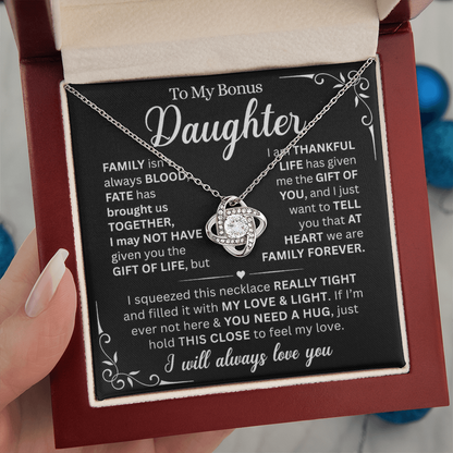 At Heart We Are Family Forever  - Necklace Gift for Bonus Daughter