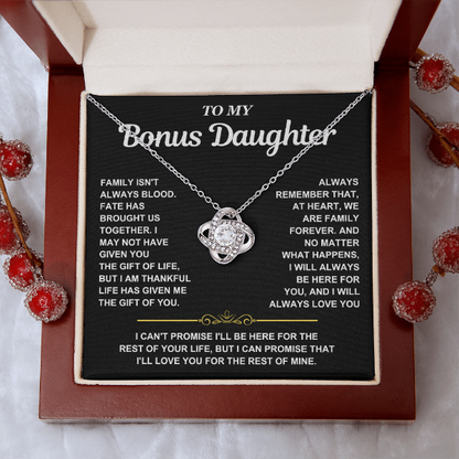 At Heart We Are Family Forever  - Necklace Gift for Bonus Daughter