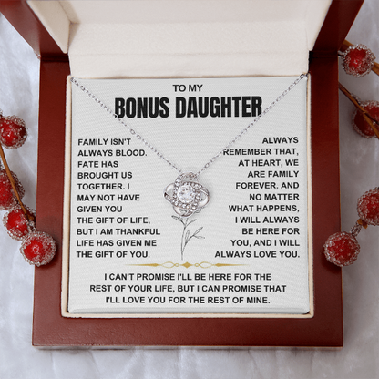 At Heart We Are Family Forever  - Necklace Gift for Bonus Daughter