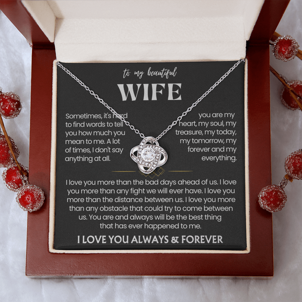 To My Wife - Love Heart Necklace - You Are the Best Thing Message Card Gift from Husband