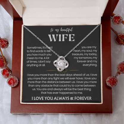 To My Wife - Love Heart Necklace - You Are the Best Thing Message Card Gift from Husband