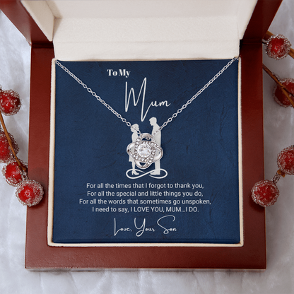 To My Mother - Love Knot Necklace - Life Is Better With You Message Card Gift