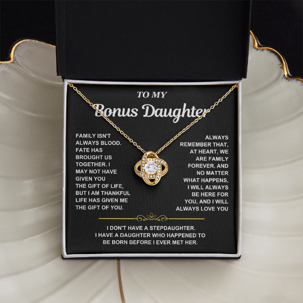 At Heart We Are Family Forever  - Necklace Gift for Bonus Daughter