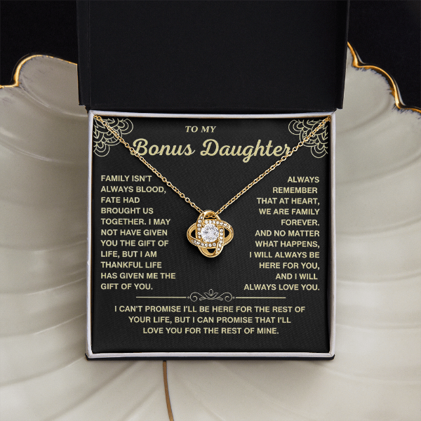 At Heart We Are Family Forever  - Necklace Gift for Bonus Daughter