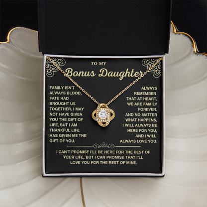 At Heart We Are Family Forever  - Necklace Gift for Bonus Daughter