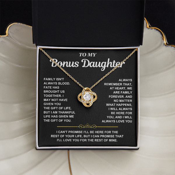 At Heart We Are Family Forever  - Necklace Gift for Bonus Daughter